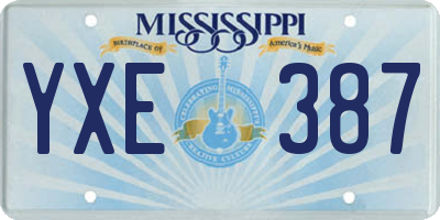 MS license plate YXE387