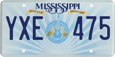 MS license plate YXE475