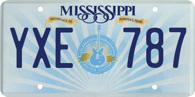 MS license plate YXE787