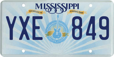 MS license plate YXE849