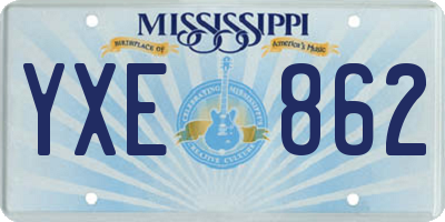 MS license plate YXE862
