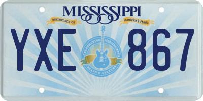 MS license plate YXE867