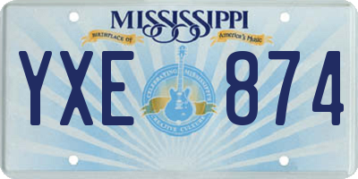 MS license plate YXE874