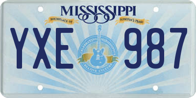 MS license plate YXE987
