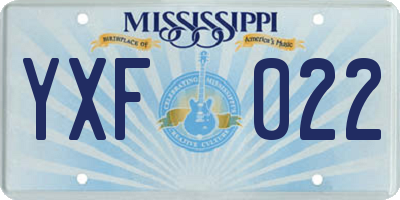 MS license plate YXF022