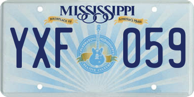 MS license plate YXF059