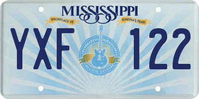 MS license plate YXF122