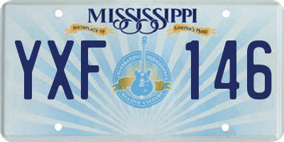 MS license plate YXF146