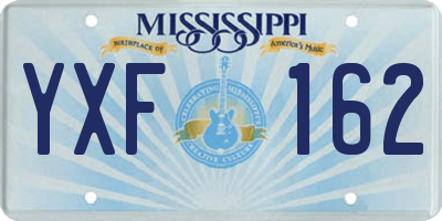 MS license plate YXF162