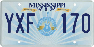 MS license plate YXF170