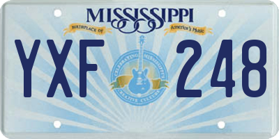 MS license plate YXF248