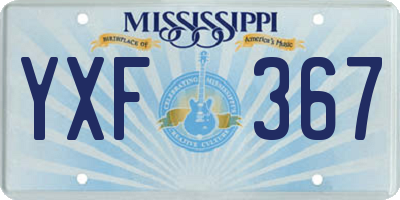 MS license plate YXF367