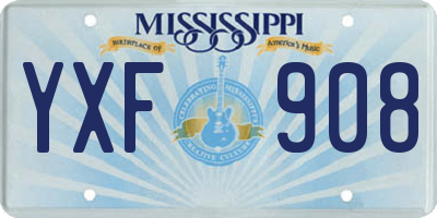 MS license plate YXF908