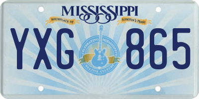MS license plate YXG865