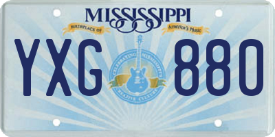 MS license plate YXG880