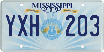 MS license plate YXH203