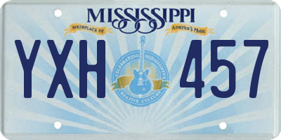 MS license plate YXH457