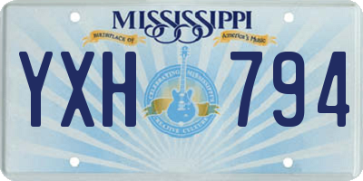 MS license plate YXH794
