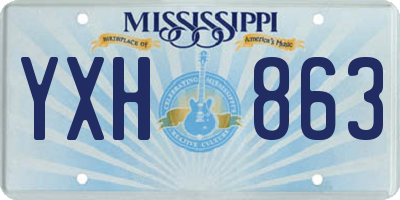 MS license plate YXH863