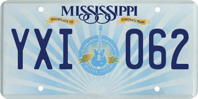 MS license plate YXI062