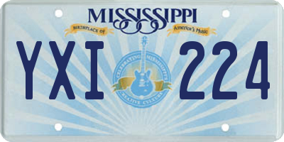 MS license plate YXI224