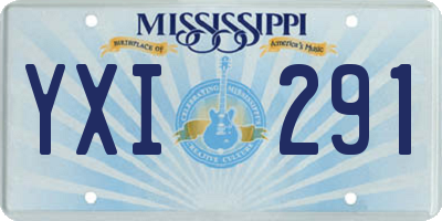 MS license plate YXI291