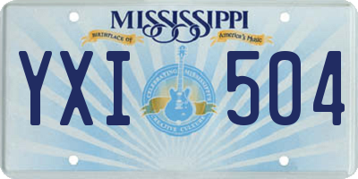 MS license plate YXI504
