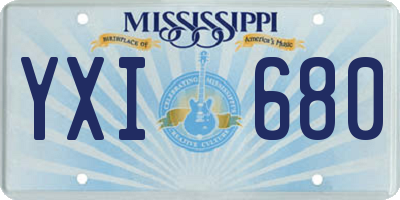 MS license plate YXI680