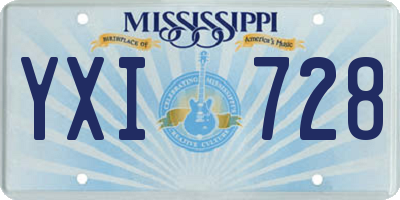 MS license plate YXI728