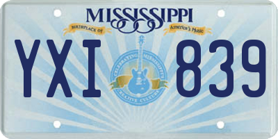 MS license plate YXI839