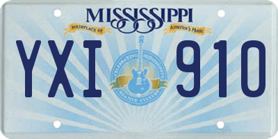 MS license plate YXI910