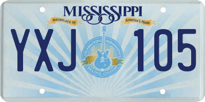 MS license plate YXJ105