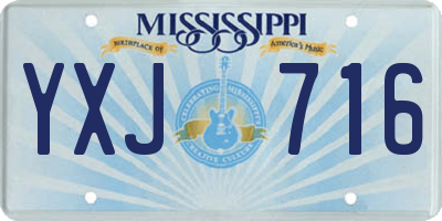 MS license plate YXJ716
