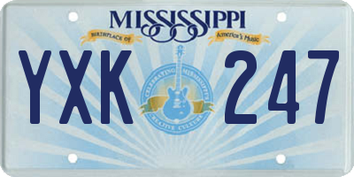 MS license plate YXK247