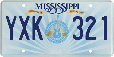 MS license plate YXK321