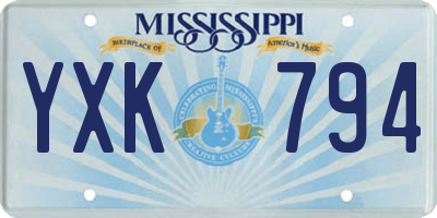 MS license plate YXK794