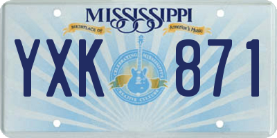 MS license plate YXK871