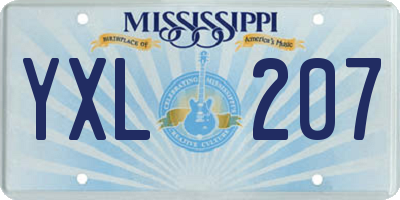 MS license plate YXL207