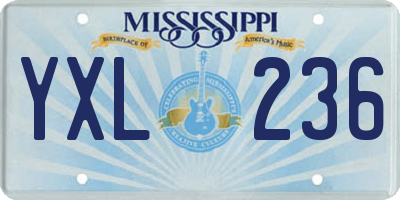 MS license plate YXL236