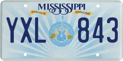 MS license plate YXL843