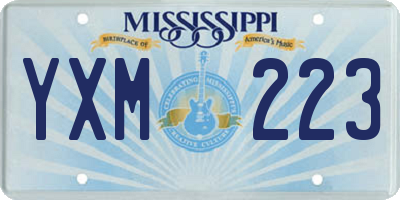 MS license plate YXM223