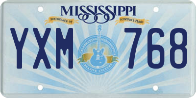 MS license plate YXM768
