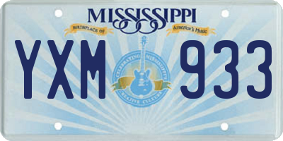 MS license plate YXM933