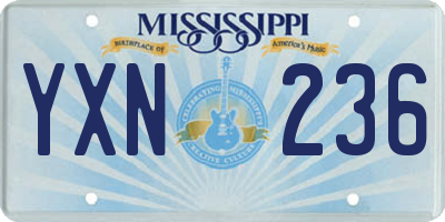 MS license plate YXN236