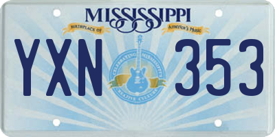 MS license plate YXN353