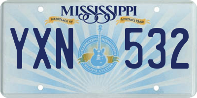 MS license plate YXN532