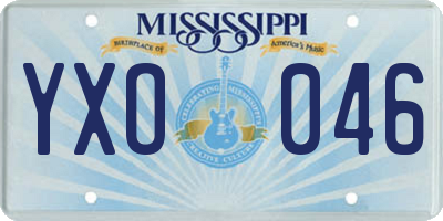 MS license plate YXO046