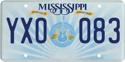 MS license plate YXO083