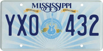 MS license plate YXO432