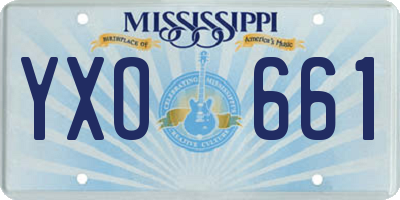 MS license plate YXO661